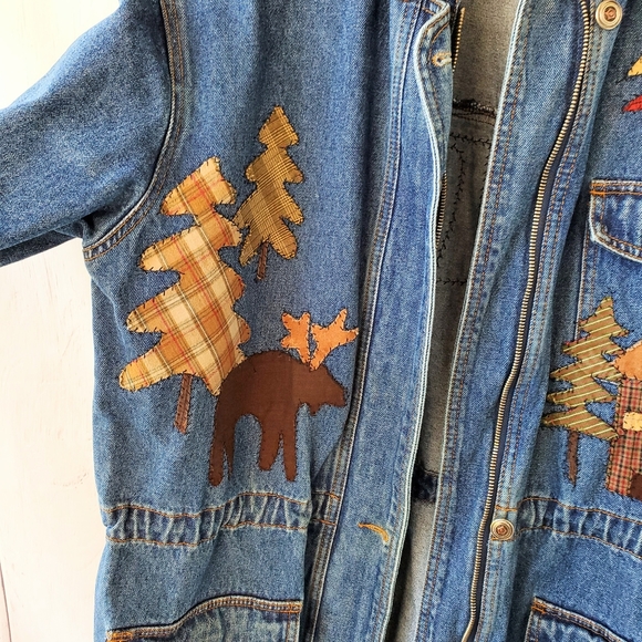 Vintage denim jacket patched printed - Picture 9 of 14